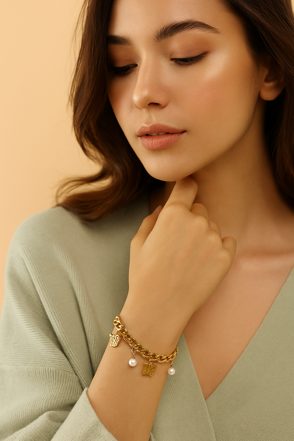Pearl & Butterfly Bracelet