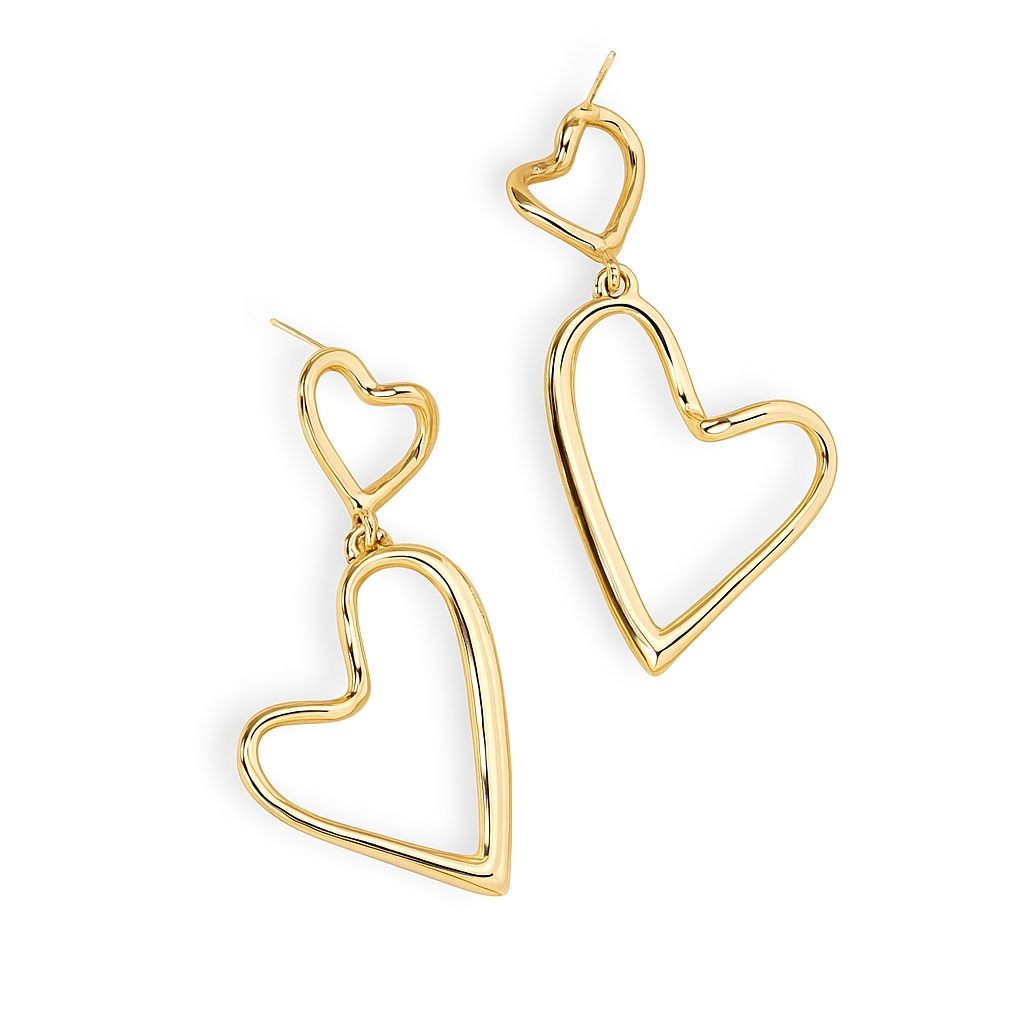 Modern Style Heart Shape Alloy Women Drop Earrings