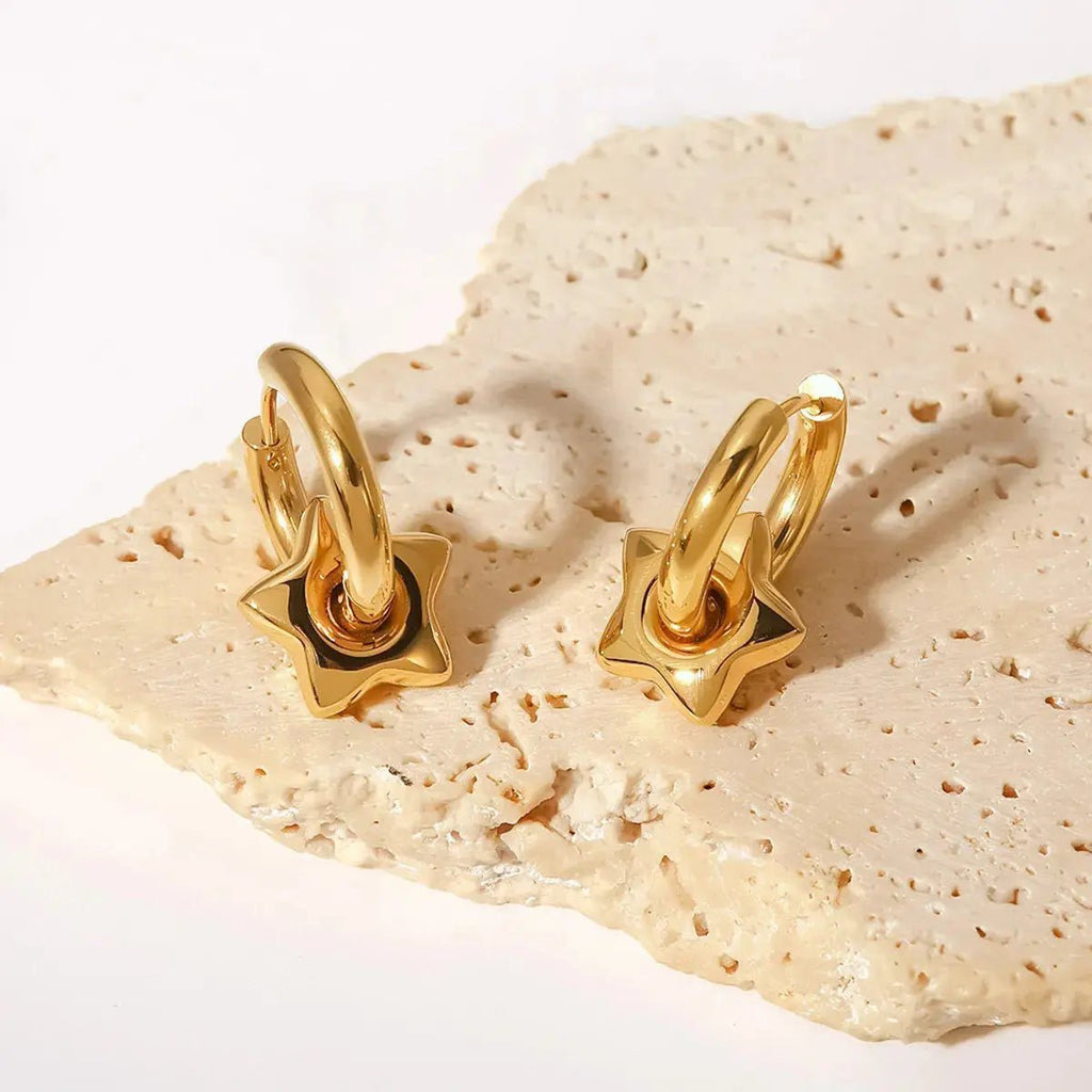 Fashion Star Plating Stainless Steel Gold Plated Earrings