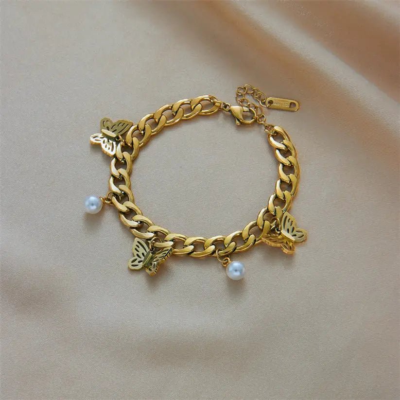 Pearl & Butterfly Bracelet